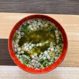 とろろ昆布と揚げ玉の白だしお汁